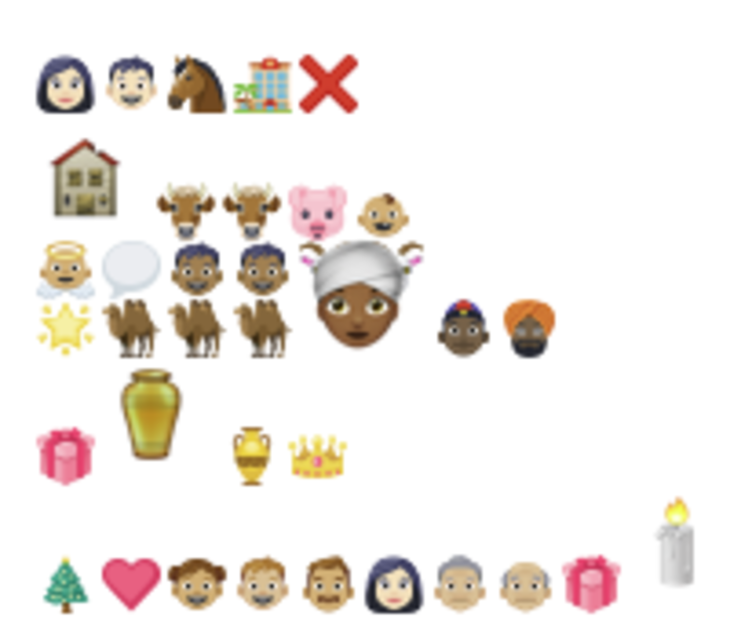 Juleevangeliet med emojis