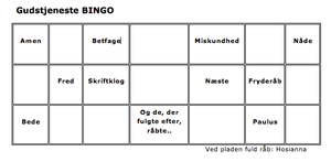 Gudstjeneste BINGO